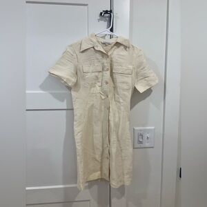 Guess Cream Button-Up Dress